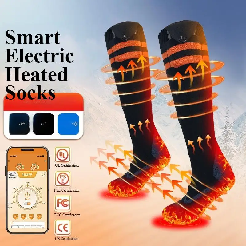 Носки с подогревом для мужчин и женщин с управлением через приложение Модернизированные перезаряжаемые носки с электрическим подогревом до 10-часовой моющейся зимней ноской
Носки с подогревом для мужчин и женщин с управлением через приложение Модернизированные перезаряжаемые носки с электрическим подогревом до 10-часовой моющейся зимней ноской