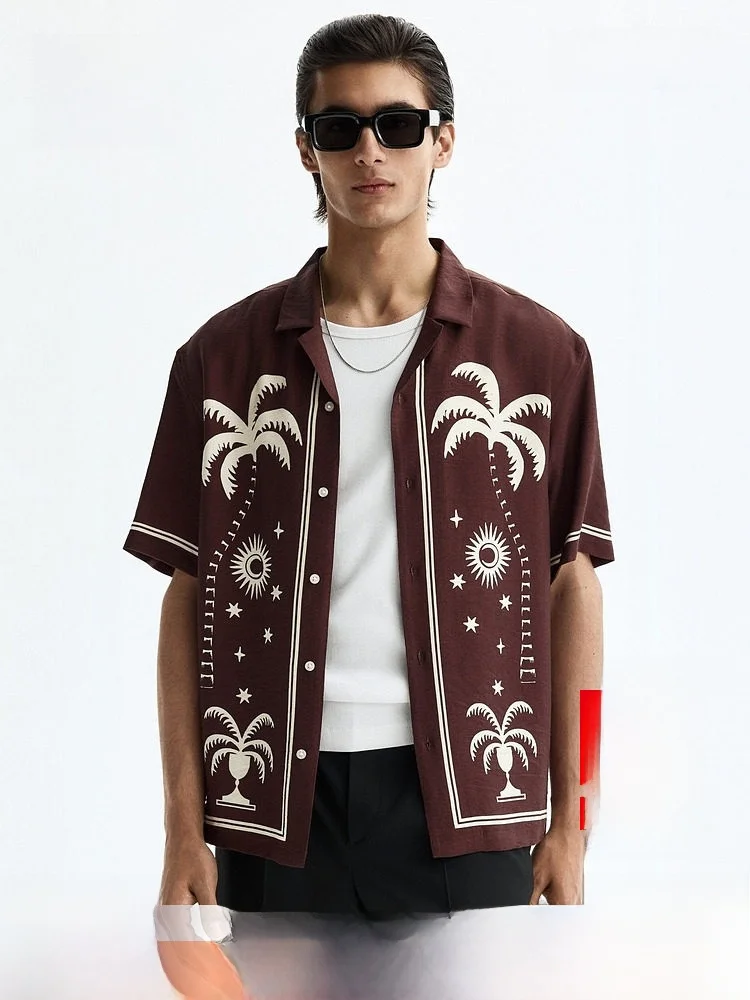 H&M Men's Casual Print Cuban Collar Shirt Standard Fit Short Sleeve Regular Length Open Cardigan Style Spring 2026
H&M Men's Casual Print Cuban Collar Shirt Standard Fit Short Sleeve Regular Length Open Cardigan Style Spring 2026