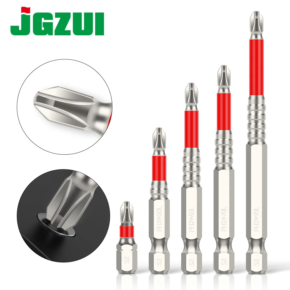 JGZUI PH2 Cross Magnetic Screwdriver Bit High Torque Anti Slip Structure With 1/4" Hex Shank For Electric Power Screwdriver
JGZUI PH2 Cross Magnetic Screwdriver Bit High Torque Anti Slip Structure With 1/4" Hex Shank For Electric Power Screwdriver