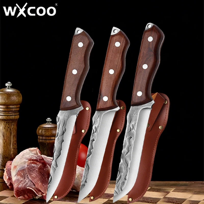 Hand Forged Butcher's Knife Multi-Purpose Kitchen Knife for Deboning Cutting and Skinning Stainless Steel Meat Cleaver Knife
Hand Forged Butcher's Knife Multi-Purpose Kitchen Knife for Deboning Cutting and Skinning Stainless Steel Meat Cleaver Knife