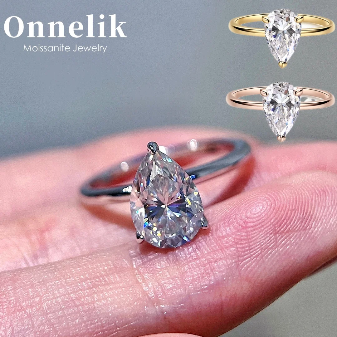 Onnelik 1-4ct D Color Water Drop Moissanite Ring S925 Sterling Silver Sparkling Wedding Party Fine Jewelry for Women's best Gift
Onnelik 1-4ct D Color Water Drop Moissanite Ring S925 Sterling Silver Sparkling Wedding Party Fine Jewelry for Women's best Gift