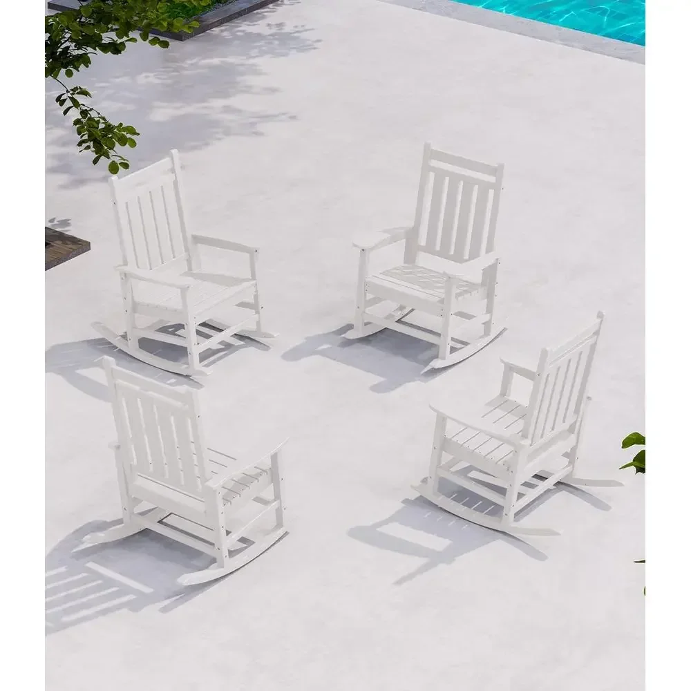 Oversized Outdoor Rocking Chair Set o 4, HDPE Rocker or Adults, Patio Rocking Chairs or Porch, White
Oversized Outdoor Rocking Chair Set o 4, HDPE Rocker or Adults, Patio Rocking Chairs or Porch, White