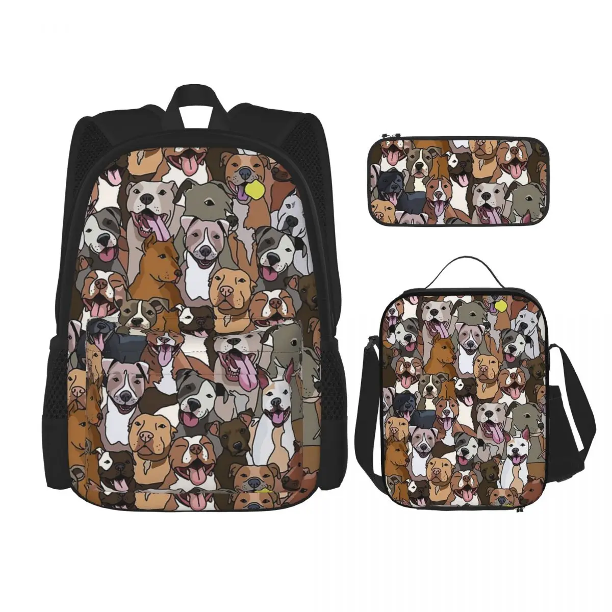 Pitbull Dog Pattern All The Mutts Backpacks Kids Bookbag School Bags Rucksack Lunch Bag Pen Bag Three-Piece Set
Pitbull Dog Pattern All The Mutts Backpacks Kids Bookbag School Bags Rucksack Lunch Bag Pen Bag Three-Piece Set