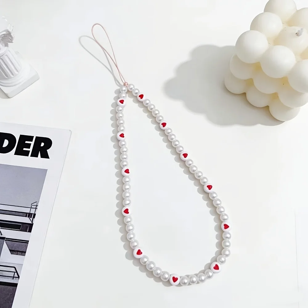 Red Love Pearl Bead Phone Chain Versatile Phone Case Hanging Rope Wrist Strap Bag Hanging Decoration Anti Loss
Red Love Pearl Bead Phone Chain Versatile Phone Case Hanging Rope Wrist Strap Bag Hanging Decoration Anti Loss