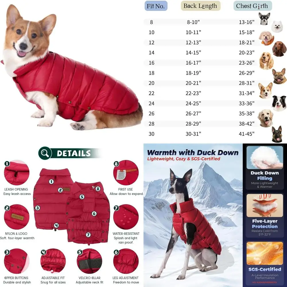 Puerh Tea-Inspired Winter Dog Coat, Durable for Outdoors, Lightweight & Adjustable, Suitable for Large Dogs, Red, Size 22/XL+
Puerh Tea-Inspired Winter Dog Coat, Durable for Outdoors, Lightweight & Adjustable, Suitable for Large Dogs, Red, Size 22/XL+