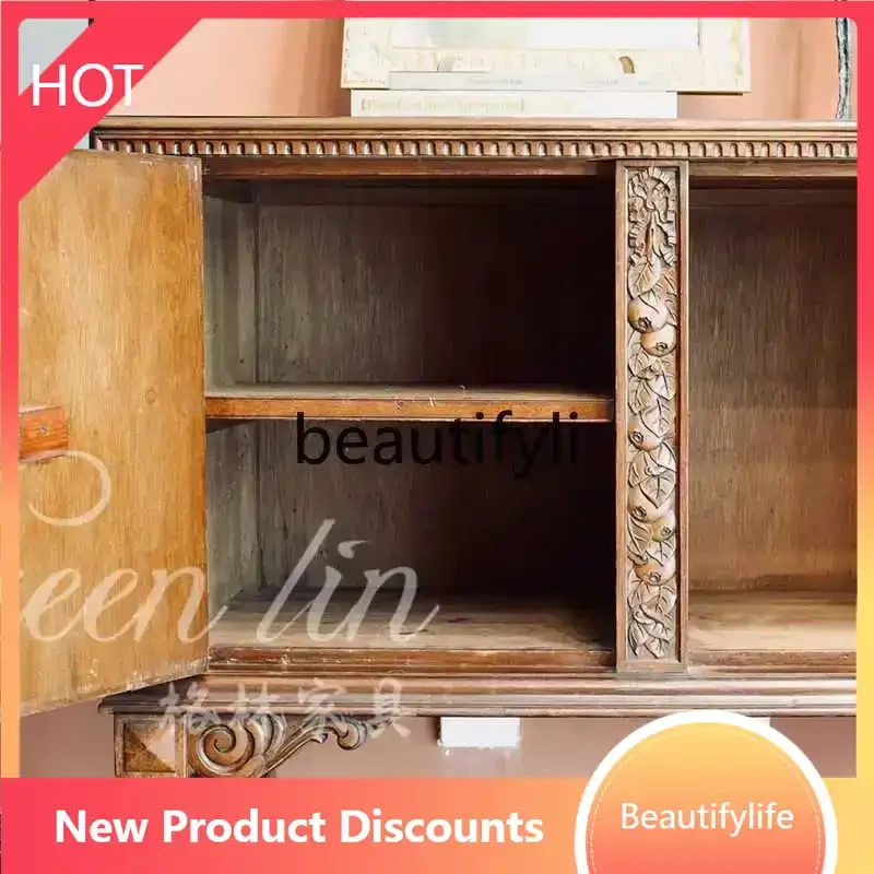 smt53 French retro solid wood porch cabinet decorative cabinet foyer home dining side cabinet
smt53 French retro solid wood porch cabinet decorative cabinet foyer home dining side cabinet