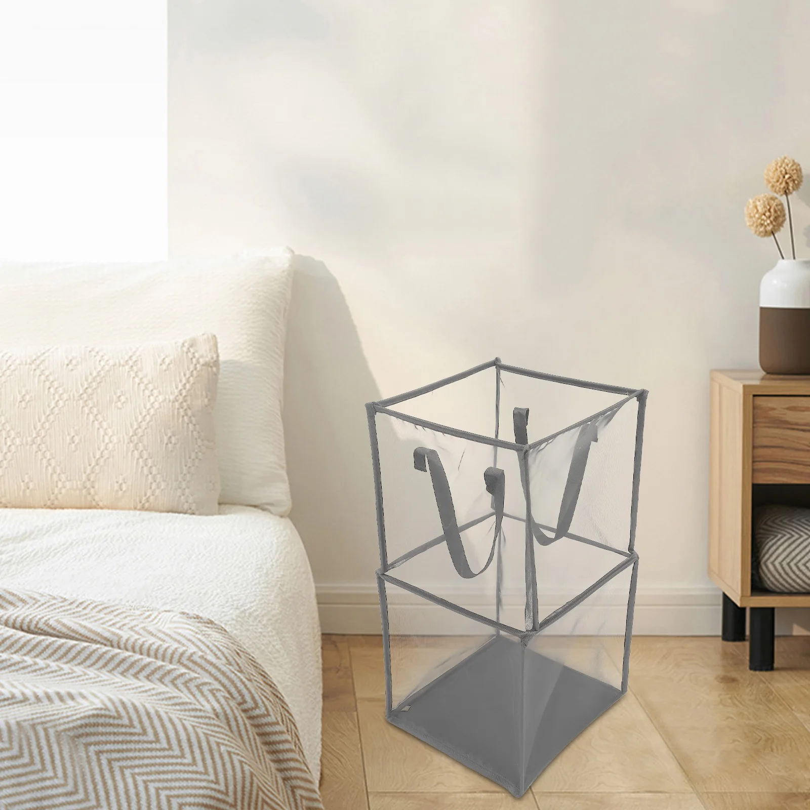 Folding Laundry Storage Hamper Laundry Bag With H Mesh Bag Large Capacity Breathable PP Polyester Bedroom Bathroom Scene
Folding Laundry Storage Hamper Laundry Bag With H Mesh Bag Large Capacity Breathable PP Polyester Bedroom Bathroom Scene