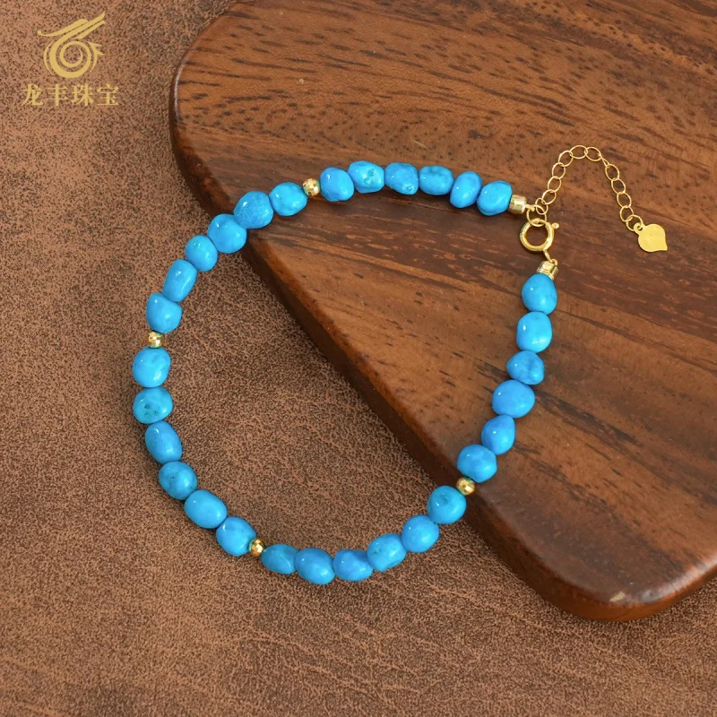 18k Gold Pine Seed Material Natural Green Turquoise Women's Bracelet
18k Gold Pine Seed Material Natural Green Turquoise Women's Bracelet