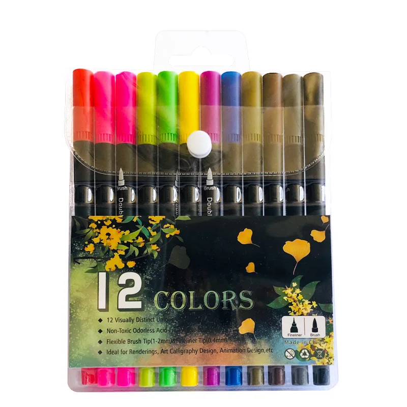12 Colors Artist Coloring Marker Pens, Fine & Brush Dual Tip Pen Art Supplier for Manga Coloring Books Drawing Planner Scrapbook
12 Colors Artist Coloring Marker Pens, Fine & Brush Dual Tip Pen Art Supplier for Manga Coloring Books Drawing Planner Scrapbook
