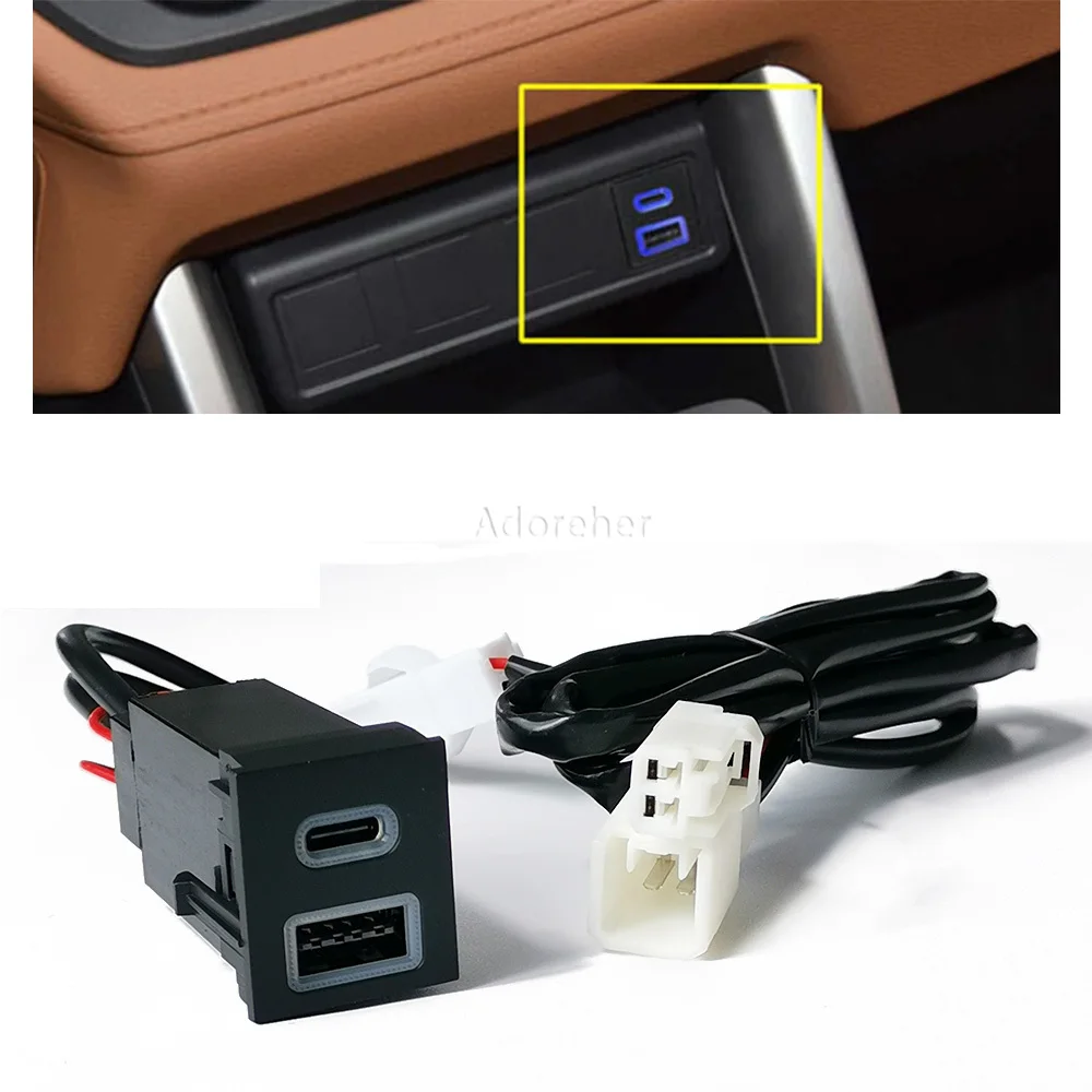 Автомобильное зарядное устройство 12В с двумя USB-портами PD и QC3.0, адаптер для прикуривателя, быстрая зарядка, подходит для Toyota RAV4, Wildlander, Corolla
Автомобильное зарядное устройство 12В с двумя USB-портами PD и QC3.0, адаптер для прикуривателя, быстрая зарядка, подходит для Toyota RAV4, Wildlander, Corolla