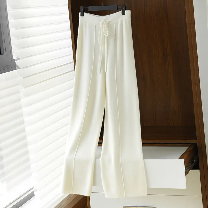 Autumn Women Straight Pant Fashion High Waist Knitted Wide-leg Pants Drawstring Casual Trousers Streetwear Women Pants X89
Autumn Women Straight Pant Fashion High Waist Knitted Wide-leg Pants Drawstring Casual Trousers Streetwear Women Pants X89