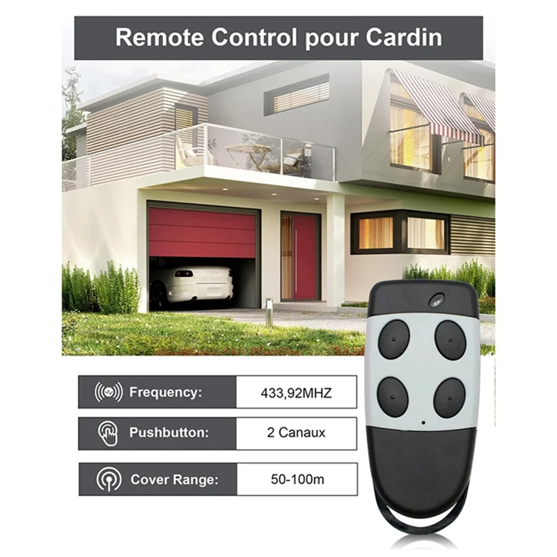 ABAC-5PCS 4-Key Garage Door Remote Control 433.92Mhz For CARDIN S449 QZ2 QZ4 TXQ449100 TXQ449200 TXQ449300 Transmitter
ABAC-5PCS 4-Key Garage Door Remote Control 433.92Mhz For CARDIN S449 QZ2 QZ4 TXQ449100 TXQ449200 TXQ449300 Transmitter