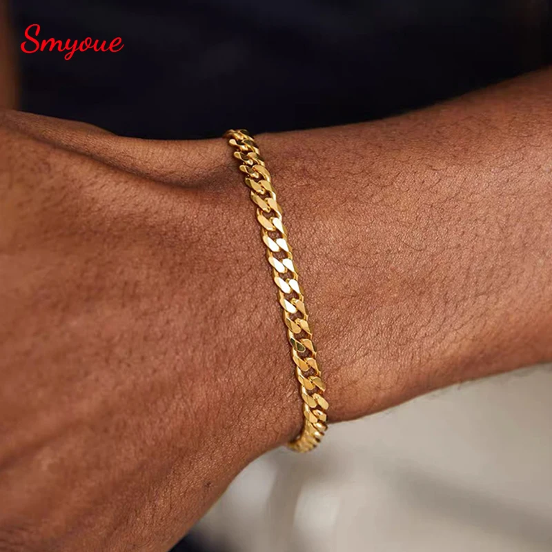 Smyoue Trendy Cool 5mm Hip Hop Cuban Bracelets for Men 100% Pure S925 Silver Chain 18k Plated Fine Jewelry Party Birthday Gift
Smyoue Trendy Cool 5mm Hip Hop Cuban Bracelets for Men 100% Pure S925 Silver Chain 18k Plated Fine Jewelry Party Birthday Gift