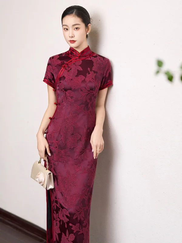 Young Ele ort Sve Rvated Qipao Red Color Mommy Dr High Collar Slim Fit Chinese Traditional Long Dr for Women
Young Ele ort Sve Rvated Qipao Red Color Mommy Dr High Collar Slim Fit Chinese Traditional Long Dr for Women