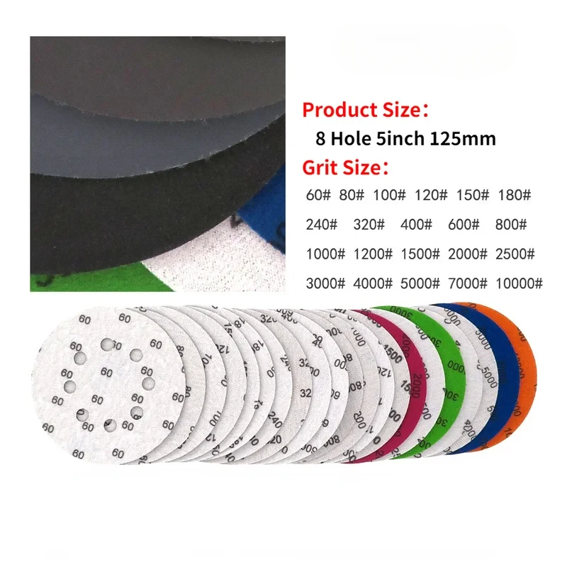 5 inch Sandpaper 125mm 24-10000 grit Round Shape Sanding Discs Hook Loop Sanding Paper Buffing Sheet Sandpaper 8 Hole Sander Pad
5 inch Sandpaper 125mm 24-10000 grit Round Shape Sanding Discs Hook Loop Sanding Paper Buffing Sheet Sandpaper 8 Hole Sander Pad