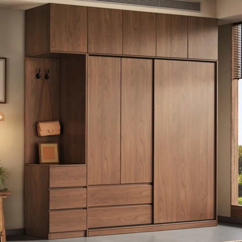 Шкаф из скандинавского ореха в ретро-стиле, легкий люкс, для хранения одежды, большой вместимости, деревянный, мебель для спальни
Шкаф из скандинавского ореха в ретро-стиле, легкий люкс, для хранения одежды, большой вместимости, деревянный, мебель для спальни