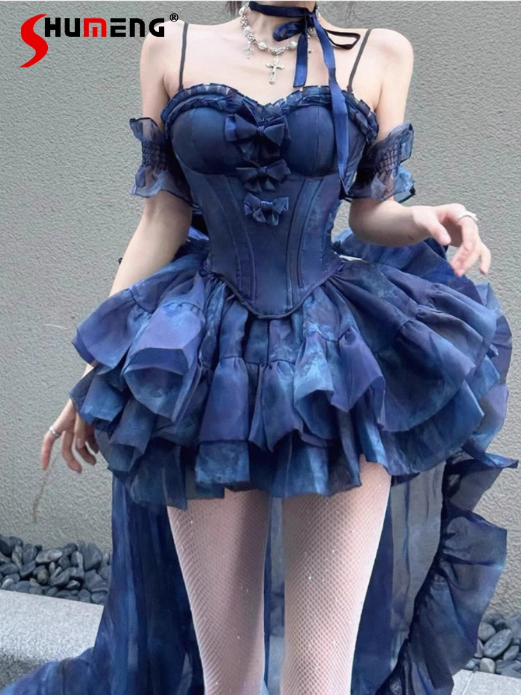 Blue Tube Top + Skirt Long Trailing Set Girls' Sweet Cute Bow Slim-Fit Elegant Princess Dress Bar Mitzvah Birthday Party Dresses
Blue Tube Top + Skirt Long Trailing Set Girls' Sweet Cute Bow Slim-Fit Elegant Princess Dress Bar Mitzvah Birthday Party Dresses