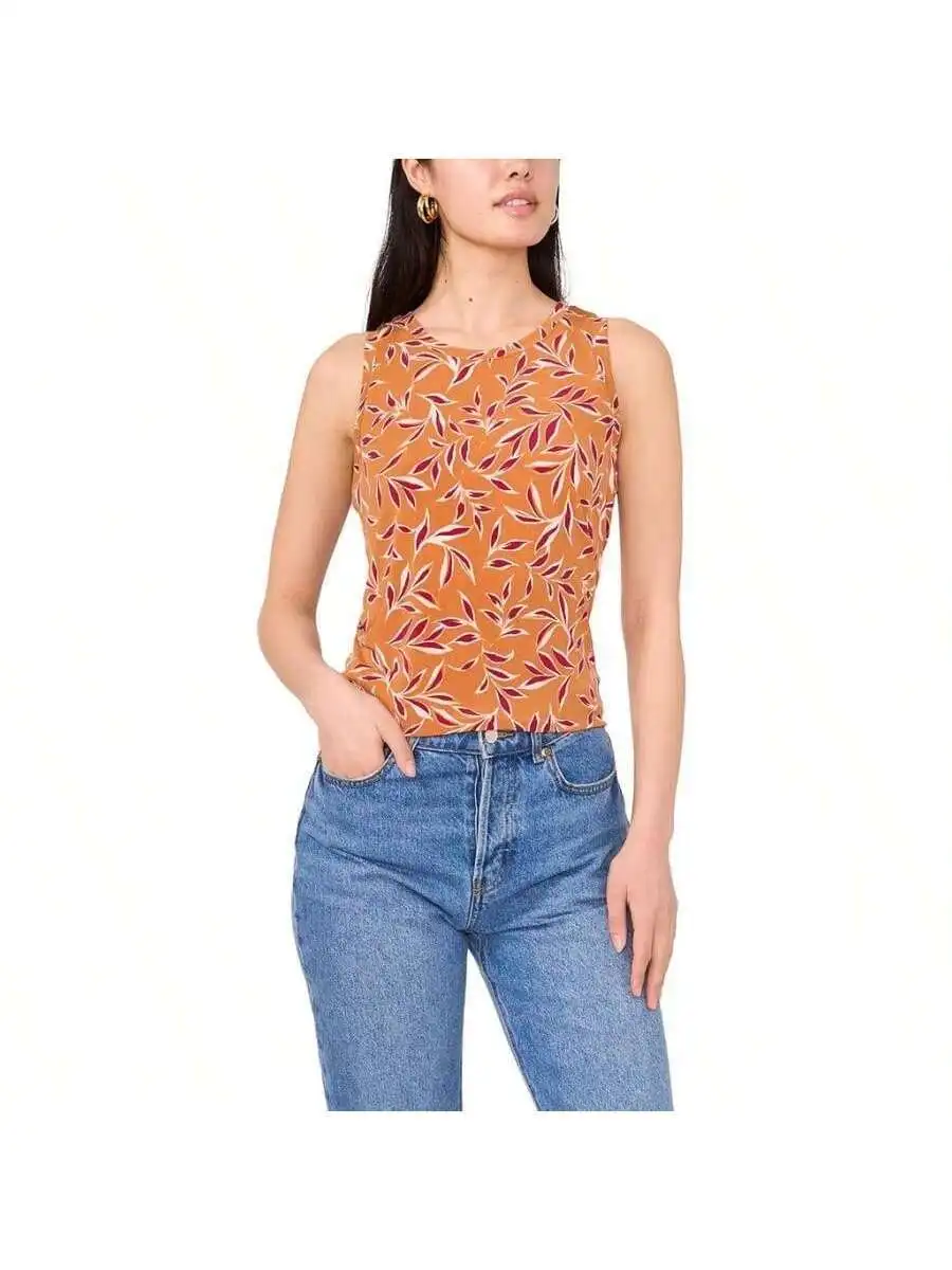Sleeveless Keyhole Back Tank Top With Leaf Print For Women
Sleeveless Keyhole Back Tank Top With Leaf Print For Women