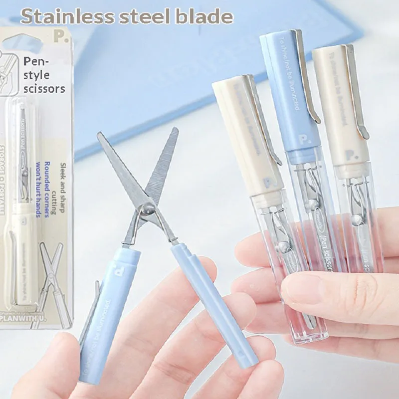 Planwith Pen-shaped Scissors Safety Round Corner Pocket Clip Effortless One-Hand Operation Handy Cute Kids Safe Craft Stationery
Planwith Pen-shaped Scissors Safety Round Corner Pocket Clip Effortless One-Hand Operation Handy Cute Kids Safe Craft Stationery