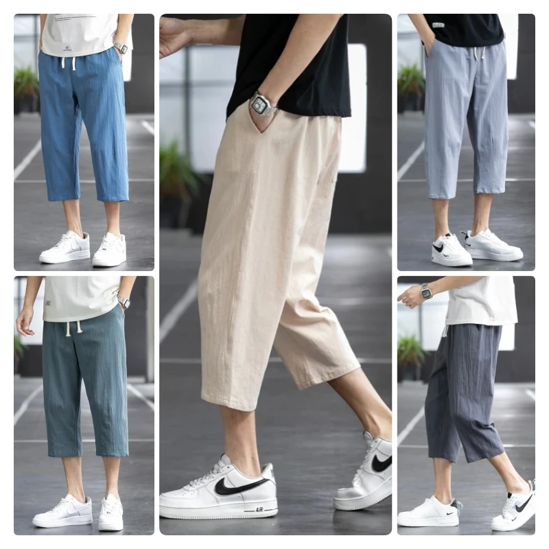 2024 Summer Casual Pants Men's Wild Cotton and Linen Loose Linen Pants Korean Style Trend Nine-point Straight Trousers
2024 Summer Casual Pants Men's Wild Cotton and Linen Loose Linen Pants Korean Style Trend Nine-point Straight Trousers