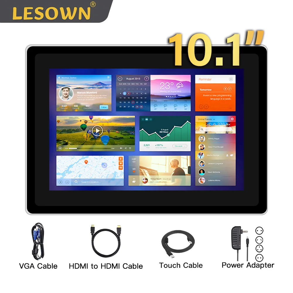 "LESOWN Industrial Embedded Display 10.1 Inch 1280x800 IPS Rugged Touchscreen Panel Mount Display for CCTV Factory Automation "
"LESOWN Industrial Embedded Display 10.1 Inch 1280x800 IPS Rugged Touchscreen Panel Mount Display for CCTV Factory Automation "
