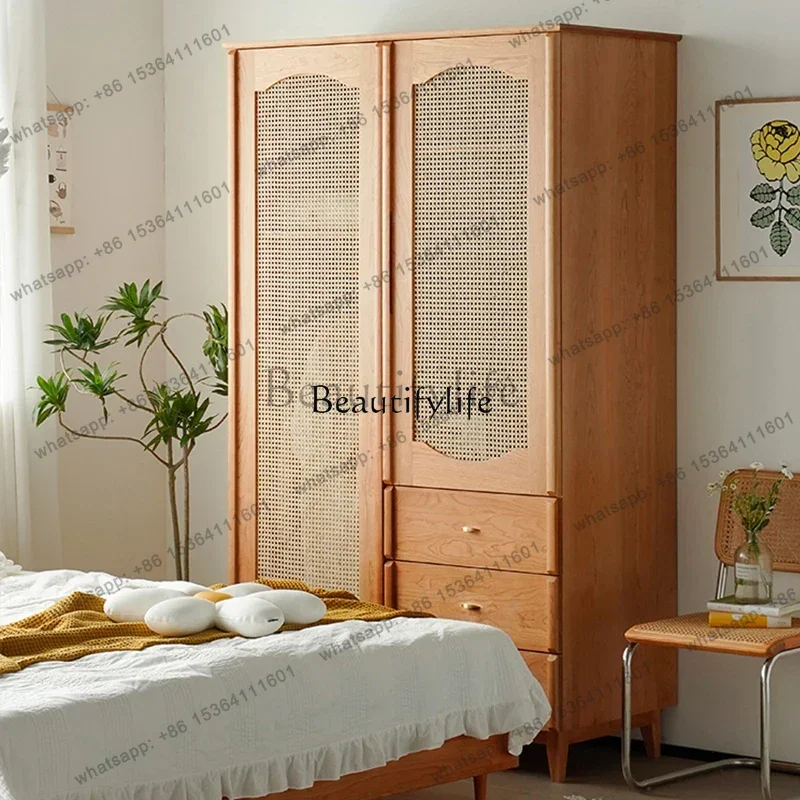 XX59Japanese-style solid wood rattan two-door wardrobe open household bedroom household small apartment
XX59Japanese-style solid wood rattan two-door wardrobe open household bedroom household small apartment