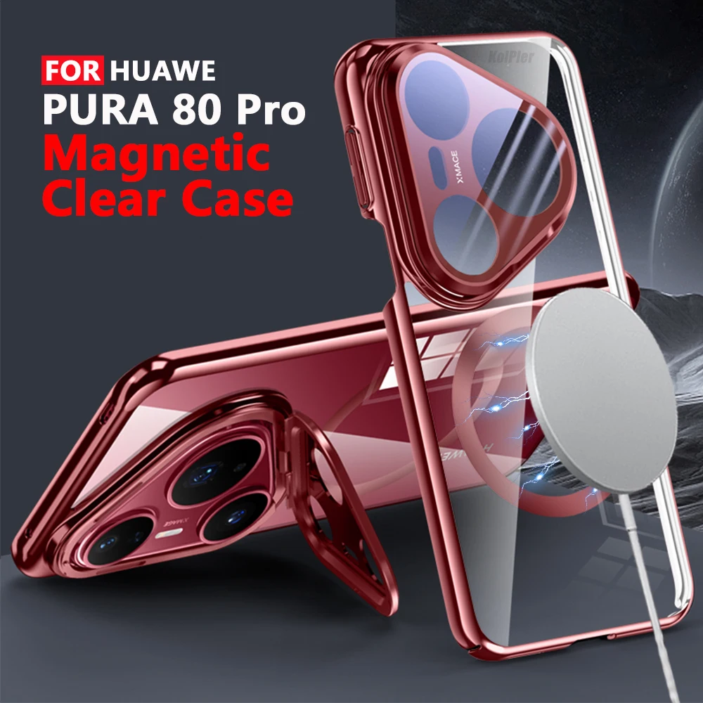 Transparent Magnetic Phone Case for Huawei PURA 80 Pro Ultra-Slim Clear Protective Cover with Rotatable Camera Lens Stand Magnet
Transparent Magnetic Phone Case for Huawei PURA 80 Pro Ultra-Slim Clear Protective Cover with Rotatable Camera Lens Stand Magnet