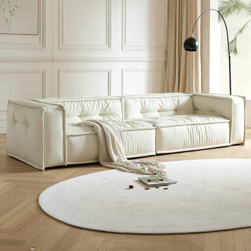 Toast square cowhide sofa small apartment living room wabi-sabi cream style leather sofa
Toast square cowhide sofa small apartment living room wabi-sabi cream style leather sofa