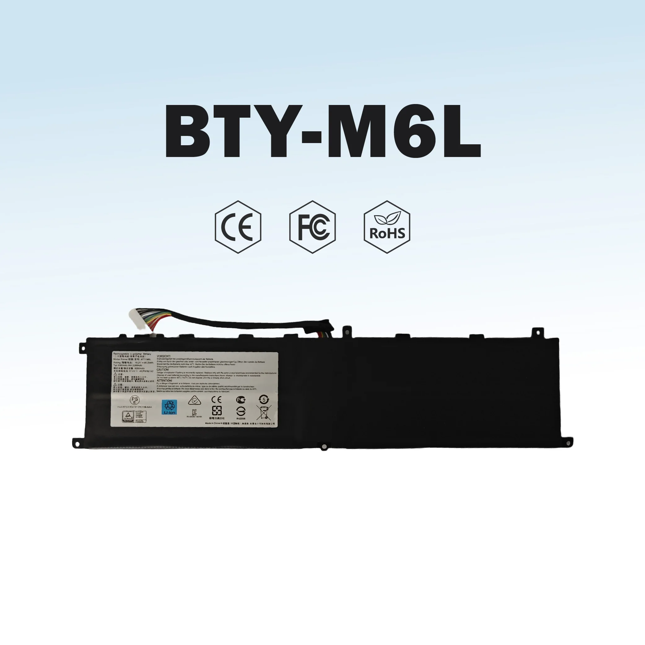 BTY-M6L Laptop Battery Replacement for MSI GS65 GS75 stealth Thin 8RF 8RE PS63 P65 P75 Creator 8RC 8SC MS-16Q2
BTY-M6L Laptop Battery Replacement for MSI GS65 GS75 stealth Thin 8RF 8RE PS63 P65 P75 Creator 8RC 8SC MS-16Q2