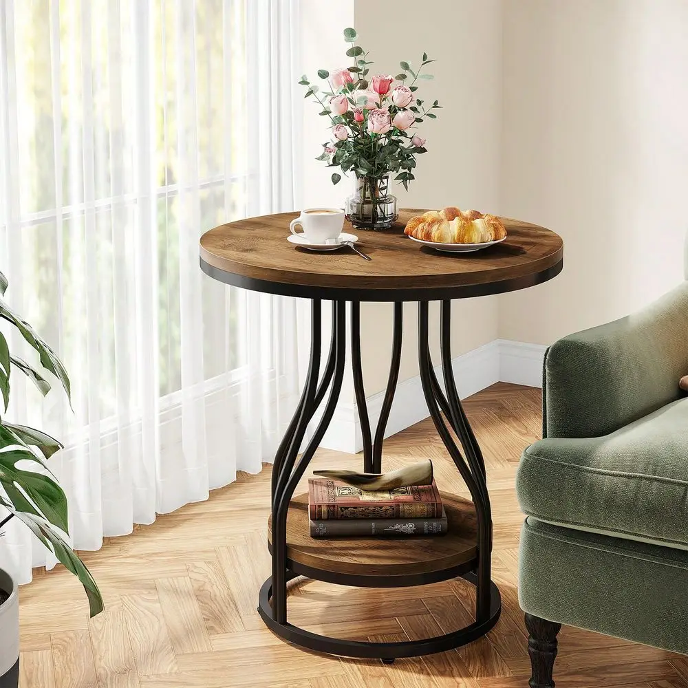 Round Side Table Brown Black End Table 2Tier End Table Modern Bedside Table Small Side Table With Storage For Couch Side, Sofa
Round Side Table Brown Black End Table 2Tier End Table Modern Bedside Table Small Side Table With Storage For Couch Side, Sofa