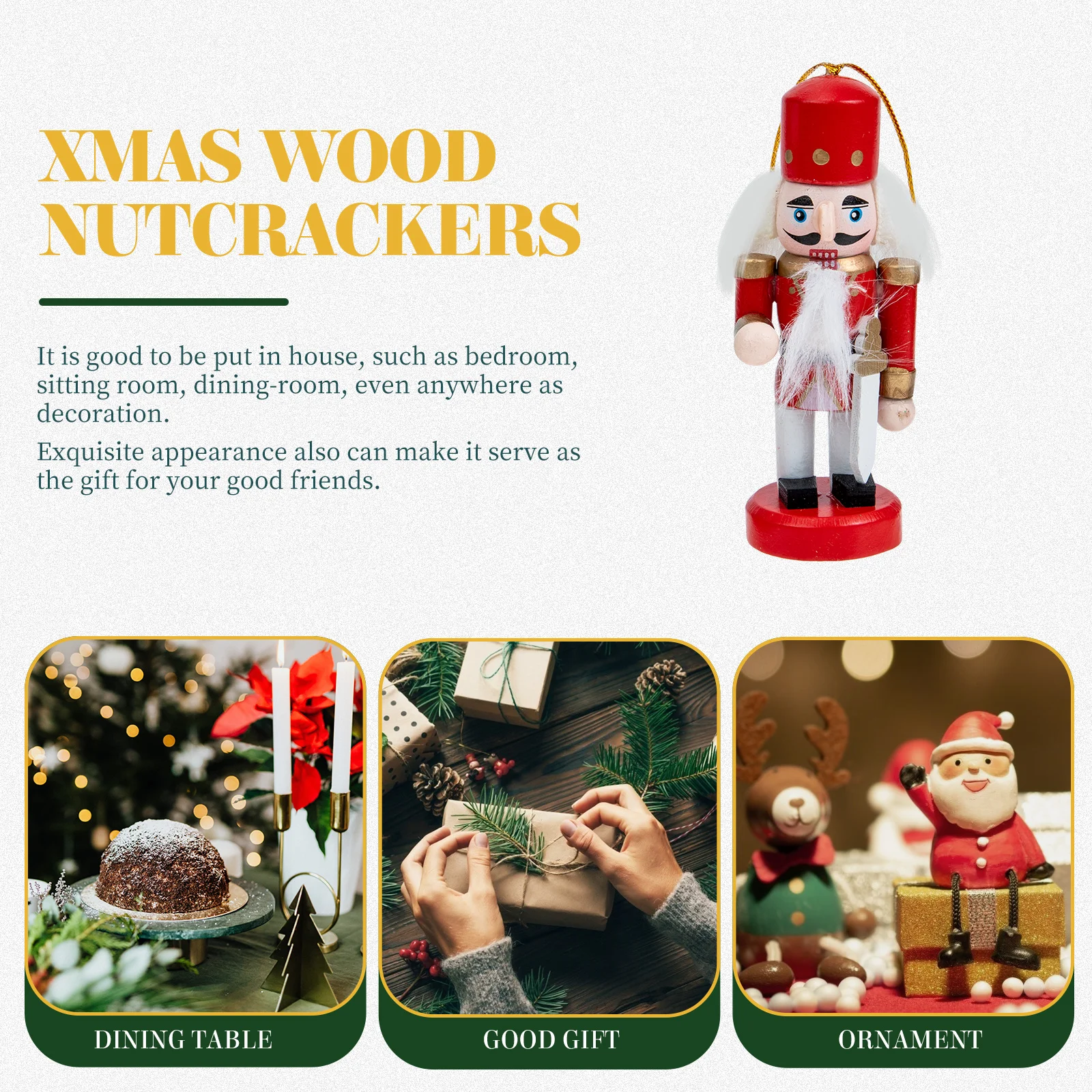 4 Pcs Nutcracker Ornament Hanging Wood Nutcrackers Decor Christmas Decorations Traditional Wooden
4 Pcs Nutcracker Ornament Hanging Wood Nutcrackers Decor Christmas Decorations Traditional Wooden