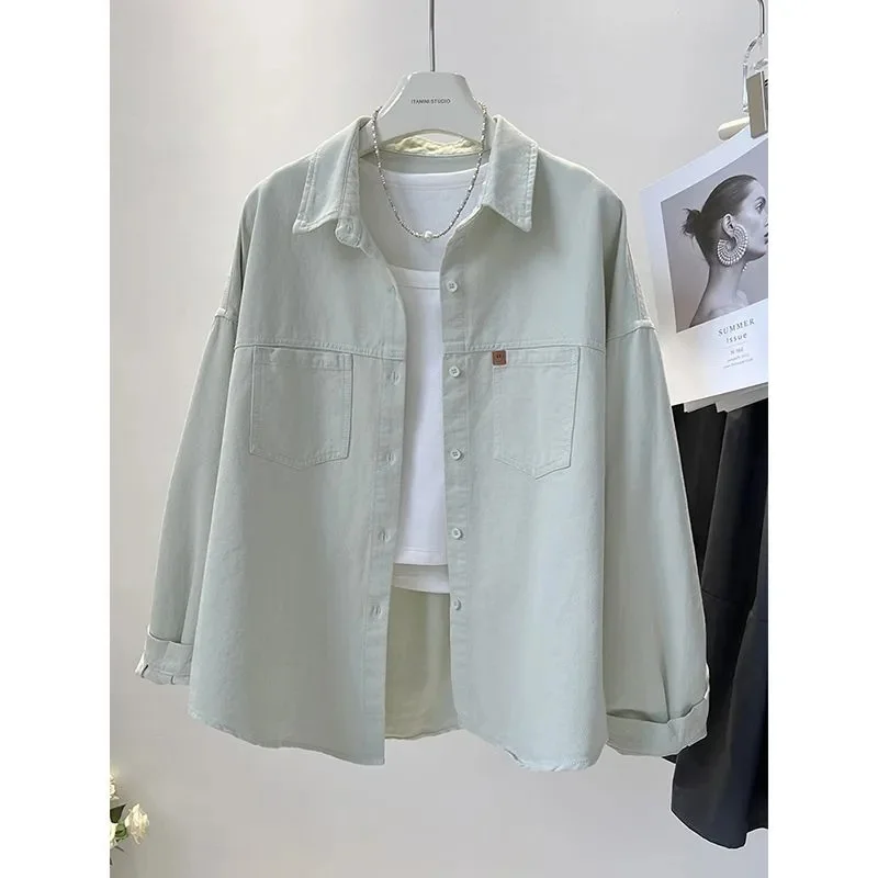 2025 Women Solid Color Shirts Jacket Spring Autumn Feminine New Loose Pocket Top Coat Korean Ladies Long Sleeves Cardigan Blouse
2025 Women Solid Color Shirts Jacket Spring Autumn Feminine New Loose Pocket Top Coat Korean Ladies Long Sleeves Cardigan Blouse