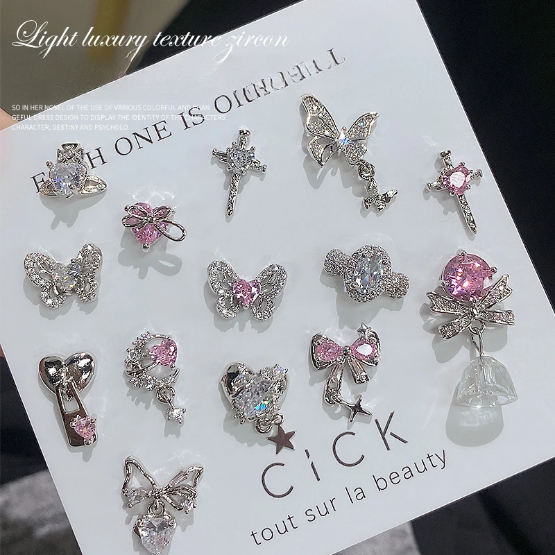 1Pcs Zircon Pink Nail Charms Wholesale Luxury Diamond Inlaid 3D Bow Heart Butterfly Nail Charms Chain Manicure Accessories
1Pcs Zircon Pink Nail Charms Wholesale Luxury Diamond Inlaid 3D Bow Heart Butterfly Nail Charms Chain Manicure Accessories
