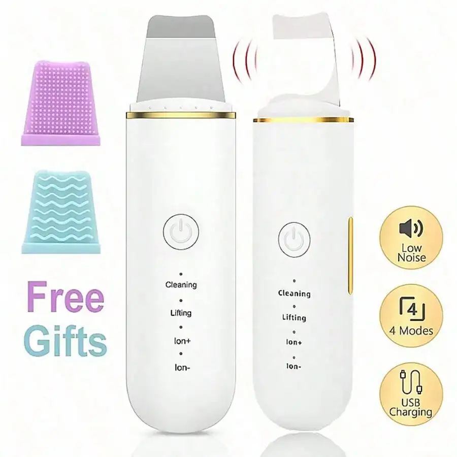 Ultrasonic Facial Cleanser - USB Rechargeable, Facial Scraping Device With Vibration Function, Blackhead Removal, Lifting And Exfoliating Nozzle, Affordable Skincare Equipment, Silicone Head Can Be Selected In Quantity
Ultrasonic Facial Cleanser - USB Rechargeable, Facial Scraping Device With Vibration Function, Blackhead Removal, Lifting And Exfoliating Nozzle, Affordable Skincare Equipment, Silicone Head Can Be Selected In Quantity