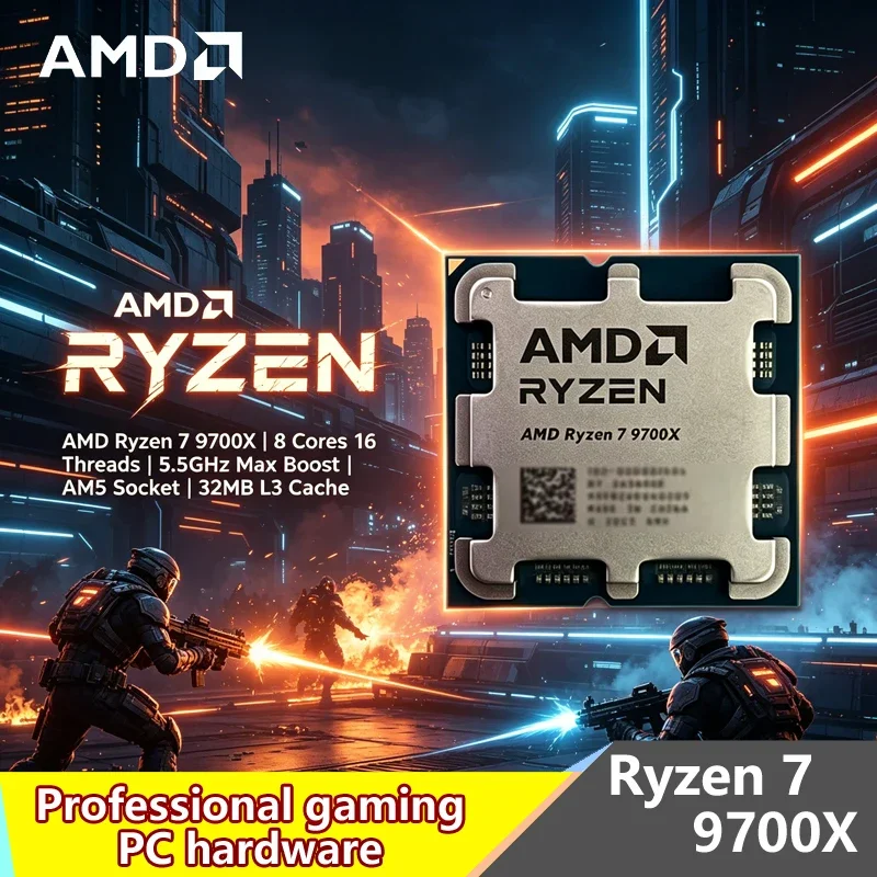 AMD Ryzen 7 9700X Tray CPU |8C16T,5.5GHz Boost,32MB L3 Cache,AM5 Unlocked Desktop Processor,No Box for Gaming PC
AMD Ryzen 7 9700X Tray CPU |8C16T,5.5GHz Boost,32MB L3 Cache,AM5 Unlocked Desktop Processor,No Box for Gaming PC