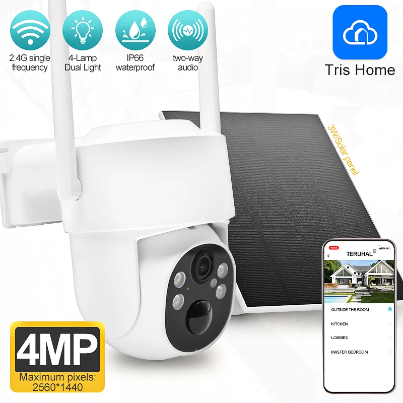 Outdoor Solar Surveillance Camera IP66 Waterproof Wireless Solar Camer For Home Security Two-Way Voice Cloud Storage CCTV Camera
Outdoor Solar Surveillance Camera IP66 Waterproof Wireless Solar Camer For Home Security Two-Way Voice Cloud Storage CCTV Camera