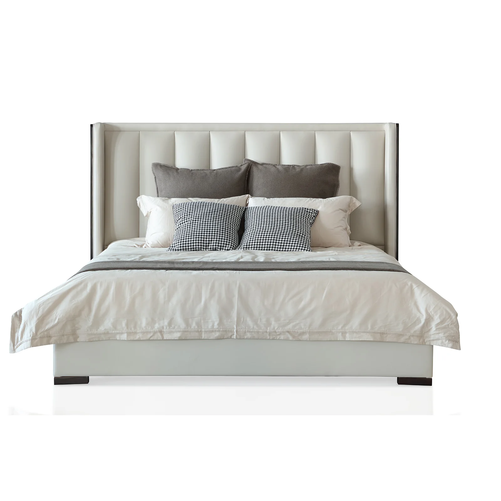 −For Luxury Bedroom Furniture Modern Upholstered Leather Italian Bed With Extended Headboard King Size White Leather Bed&
−For Luxury Bedroom Furniture Modern Upholstered Leather Italian Bed With Extended Headboard King Size White Leather Bed&