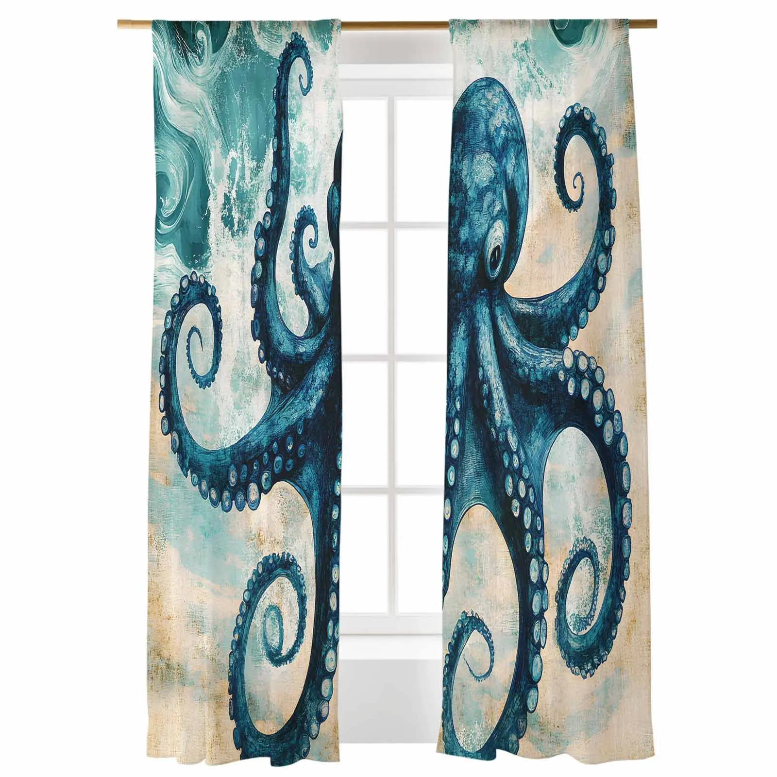 Vintage Octopus Texture Tulle Curtains For Living Room Bedroom Children Room Decor Sheer Curtains
Vintage Octopus Texture Tulle Curtains For Living Room Bedroom Children Room Decor Sheer Curtains