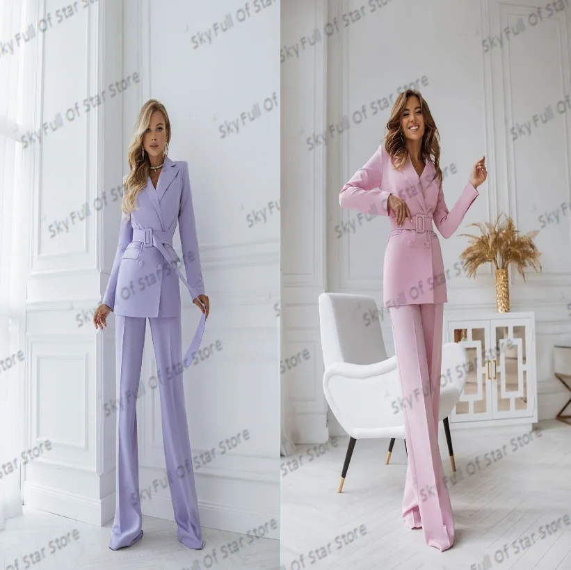 Sky Blue Women Suit Set 2 Pcs Blazer+Belted Pants Trousers Cotton Formal Business Office Lady Jacket Wedding Coat Customized
Sky Blue Women Suit Set 2 Pcs Blazer+Belted Pants Trousers Cotton Formal Business Office Lady Jacket Wedding Coat Customized
