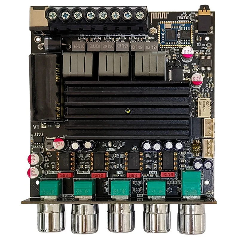 ZK-APTX1 Bluetooth цифровой усилитель 2,1 каналов Qualcomm BT Плата усилителя 100 Вт + 100 Вт + 200 Вт басовый усилитель QCC3034 + TPA3221
ZK-APTX1 Bluetooth цифровой усилитель 2,1 каналов Qualcomm BT Плата усилителя 100 Вт + 100 Вт + 200 Вт басовый усилитель QCC3034 + TPA3221