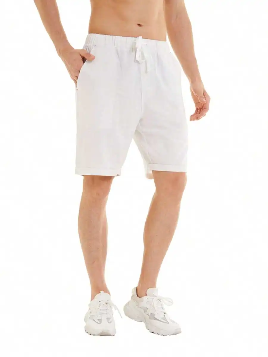 Mens Summer Casual Linen Shorts With Drawstring Waist And Pockets
Mens Summer Casual Linen Shorts With Drawstring Waist And Pockets