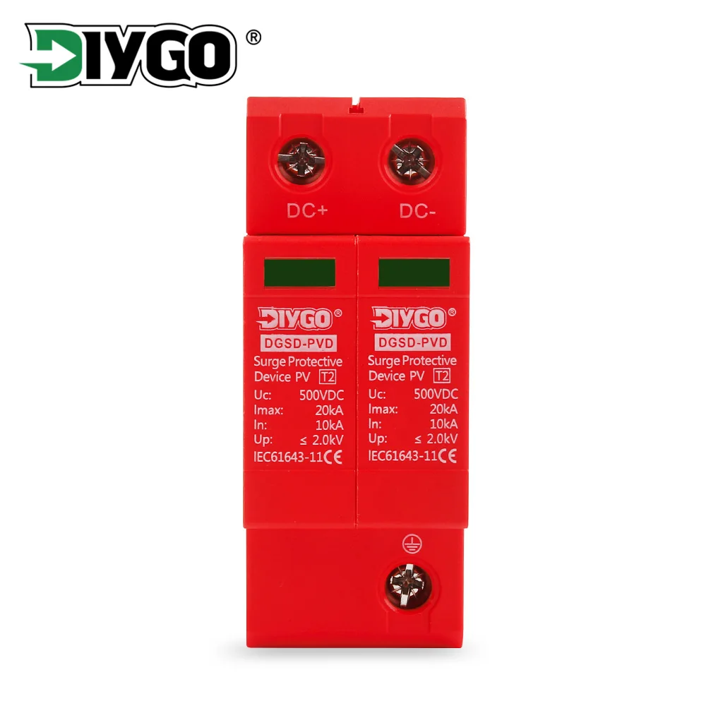 DC SPD 2P 500V 600V 800V 1000V 10KA~20KA Din Rail Solar Outdoor Power Protection Protective Arrester Device Surge Protector
DC SPD 2P 500V 600V 800V 1000V 10KA~20KA Din Rail Solar Outdoor Power Protection Protective Arrester Device Surge Protector