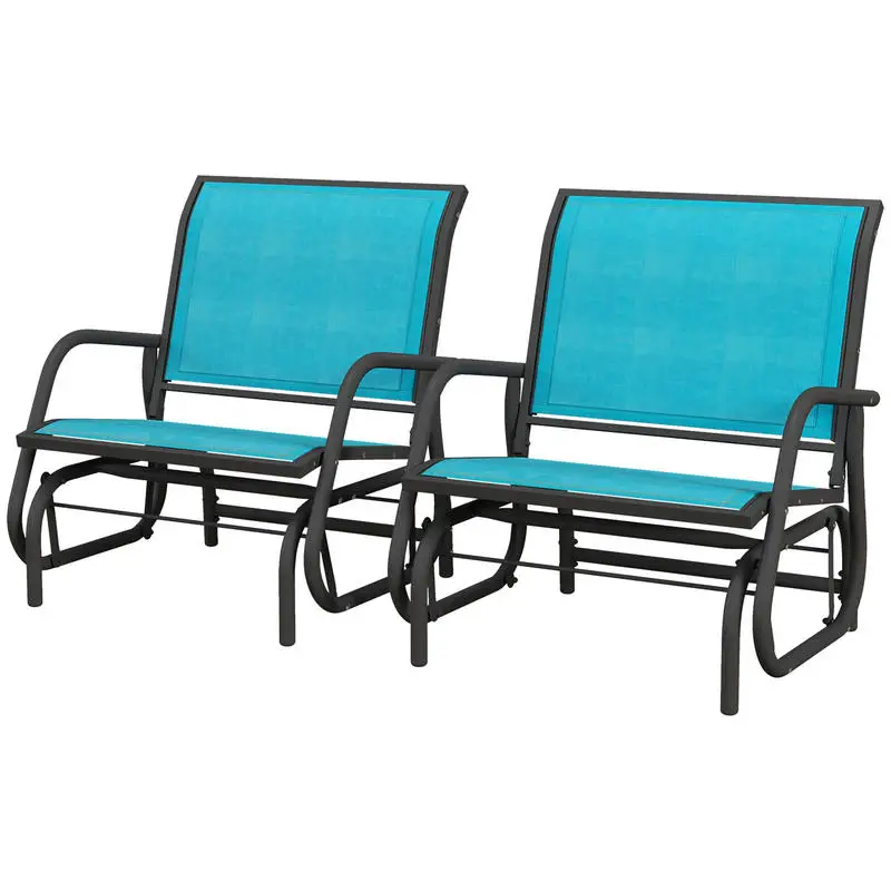 2 Pieces Outdoor Glider Chair, Steel Swing Chai with Curved Armrests for Porch, Garden, Poolside, Balcony, Blue
2 Pieces Outdoor Glider Chair, Steel Swing Chai with Curved Armrests for Porch, Garden, Poolside, Balcony, Blue