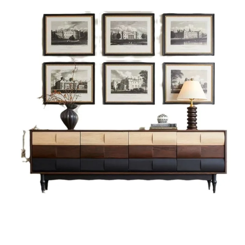 French solid wood living room TV cabinet antique household creative color matching floor cabinet designer simple video cabinet
French solid wood living room TV cabinet antique household creative color matching floor cabinet designer simple video cabinet