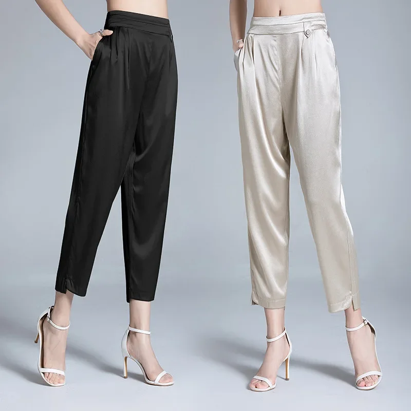 Silk Pants For Women High Waist Harem Pants Female Korean Fashion Black Trousers Summer 2024 Pantalones De Mujer Pph4712
Silk Pants For Women High Waist Harem Pants Female Korean Fashion Black Trousers Summer 2024 Pantalones De Mujer Pph4712