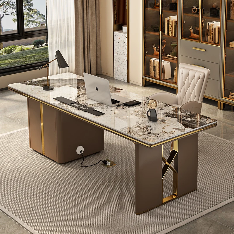 Luxury Executive Office Desk Standing Design Aesthetic European Office Desk Minimalist Crafts Long Meuble Bureau Home Furniture
Luxury Executive Office Desk Standing Design Aesthetic European Office Desk Minimalist Crafts Long Meuble Bureau Home Furniture