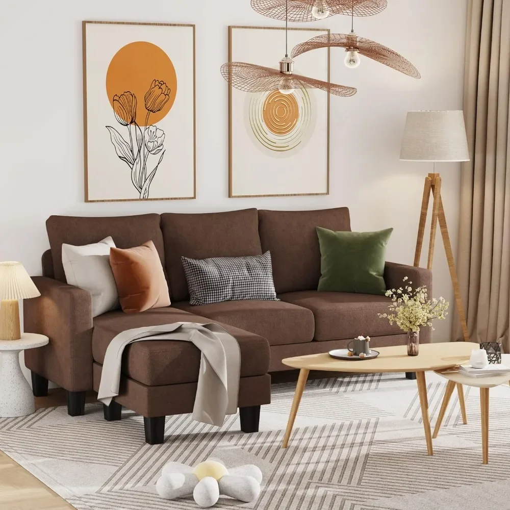 Convertible combination 3 L-shaped sofa soft seat in modern linen fabric, small space sofa for living room, apartment and office
Convertible combination 3 L-shaped sofa soft seat in modern linen fabric, small space sofa for living room, apartment and office