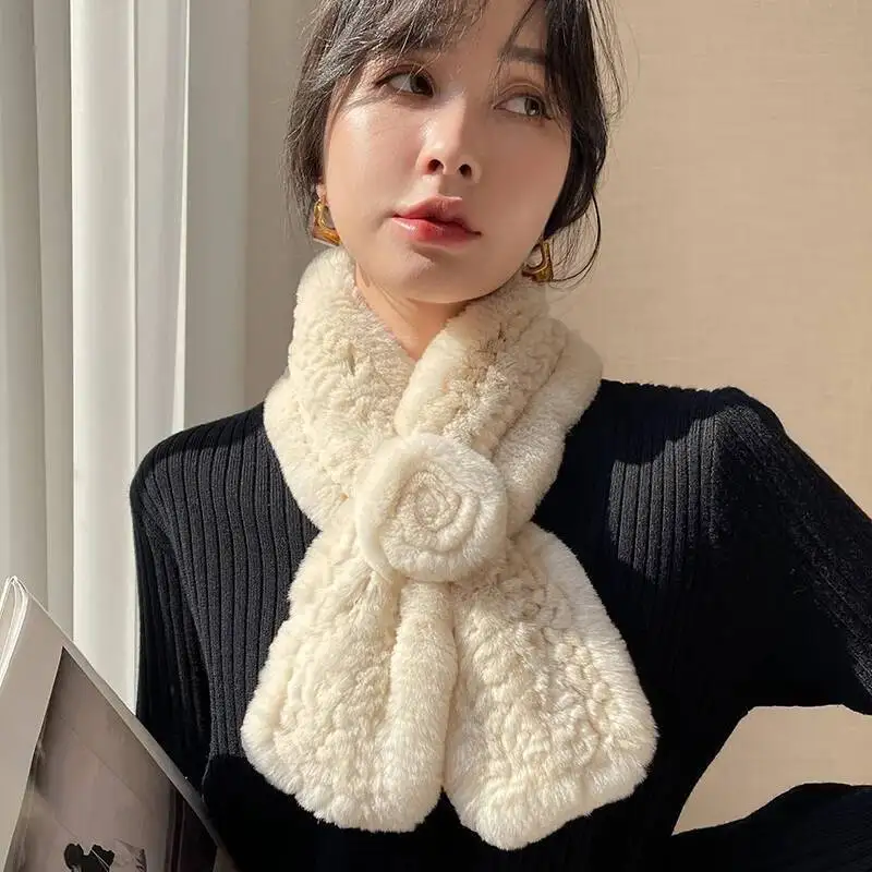 Rex Rabbit Fur Scarf Women Winter Fashion Warm Knitted Fur Scarf Neck Warmer Knitted Neckerchief Lady Soft Natural Fur Scarves
Rex Rabbit Fur Scarf Women Winter Fashion Warm Knitted Fur Scarf Neck Warmer Knitted Neckerchief Lady Soft Natural Fur Scarves