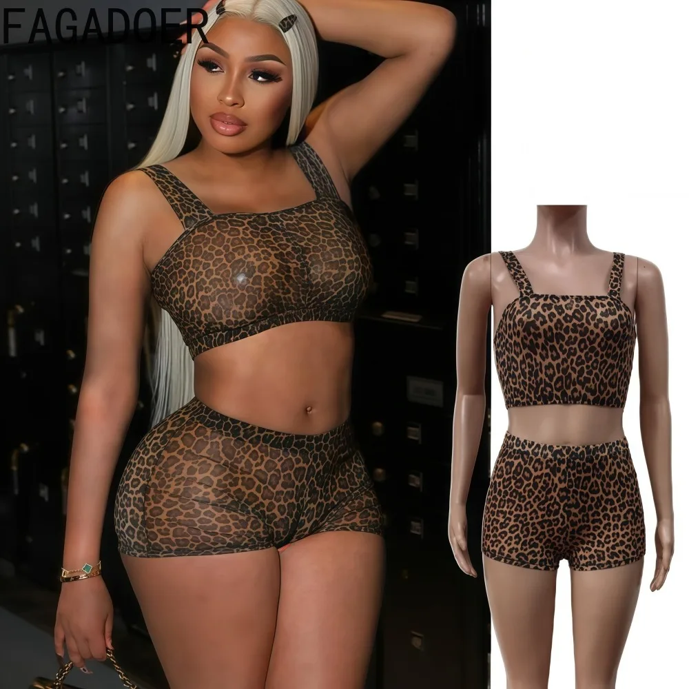 FAGADOER Y2K Sexy Leopard Print 2 Piece Sets Woman Outfit Spaghetti Strap Sleeveless Crop Top And Shorts Female Streetwear New
FAGADOER Y2K Sexy Leopard Print 2 Piece Sets Woman Outfit Spaghetti Strap Sleeveless Crop Top And Shorts Female Streetwear New