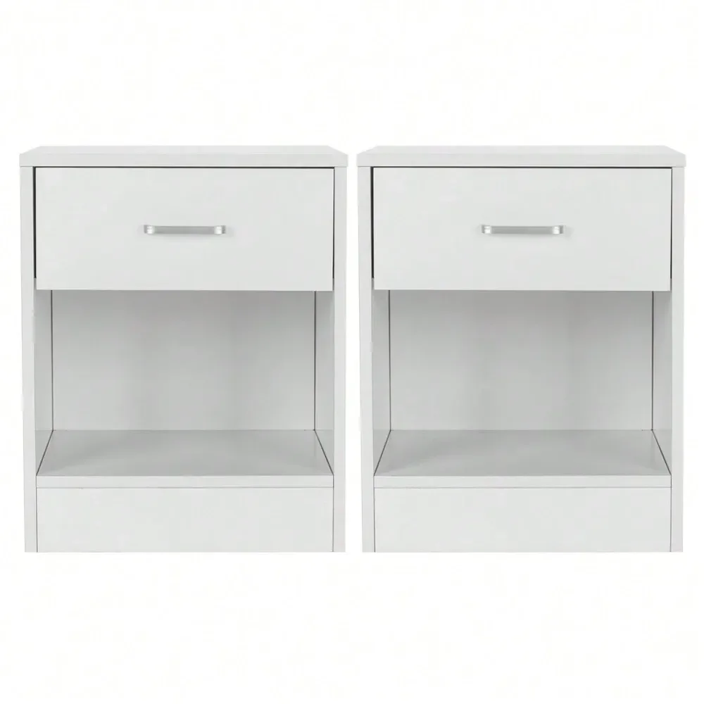 2pcs Night Stands with Drawer White
2pcs Night Stands with Drawer White